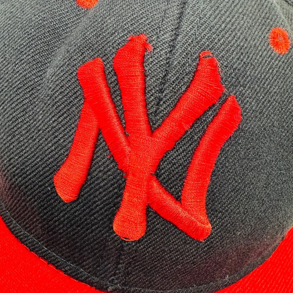 New York Yankees Snapback Hat Black Red Premium Headwear‎ Flat Brim Baseball Cap